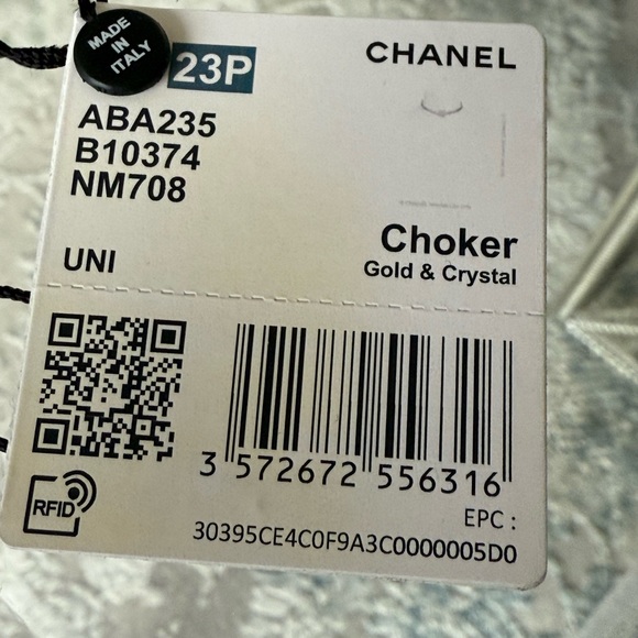 Authentic Chanel Mark Crystal Square Gold Choker Necklace - Picture 5 of 7